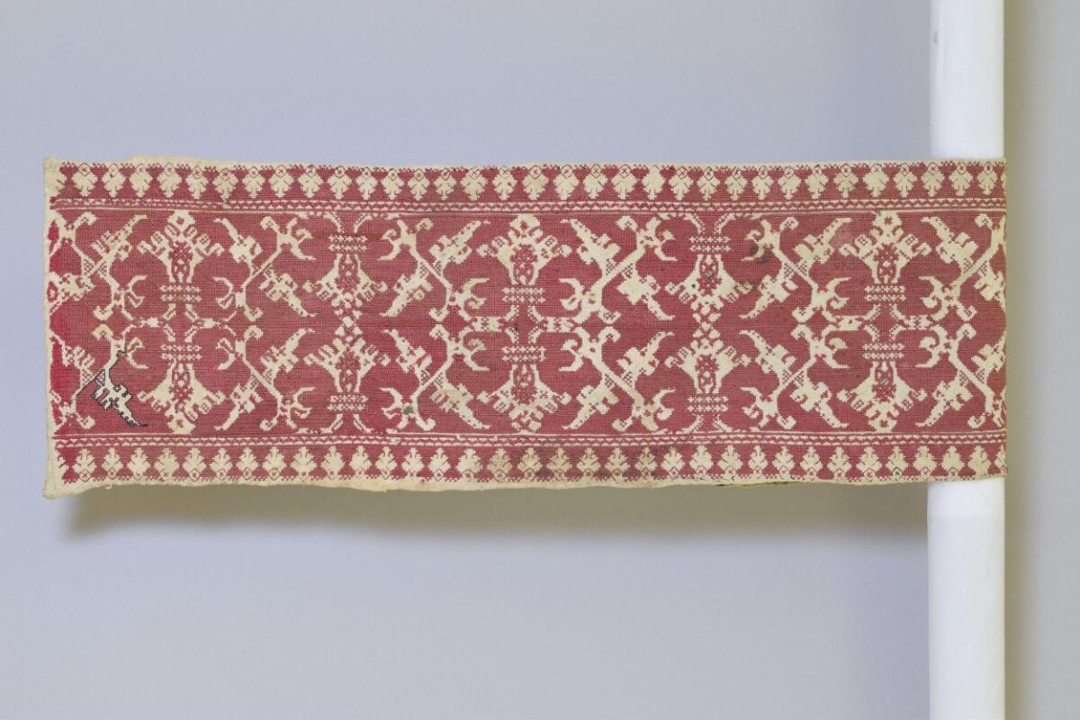 Antique Red and White Patterned Textile