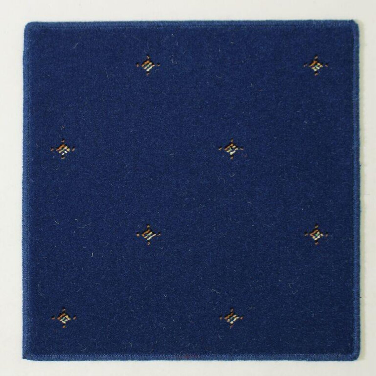Blue Embroidered Square Mat