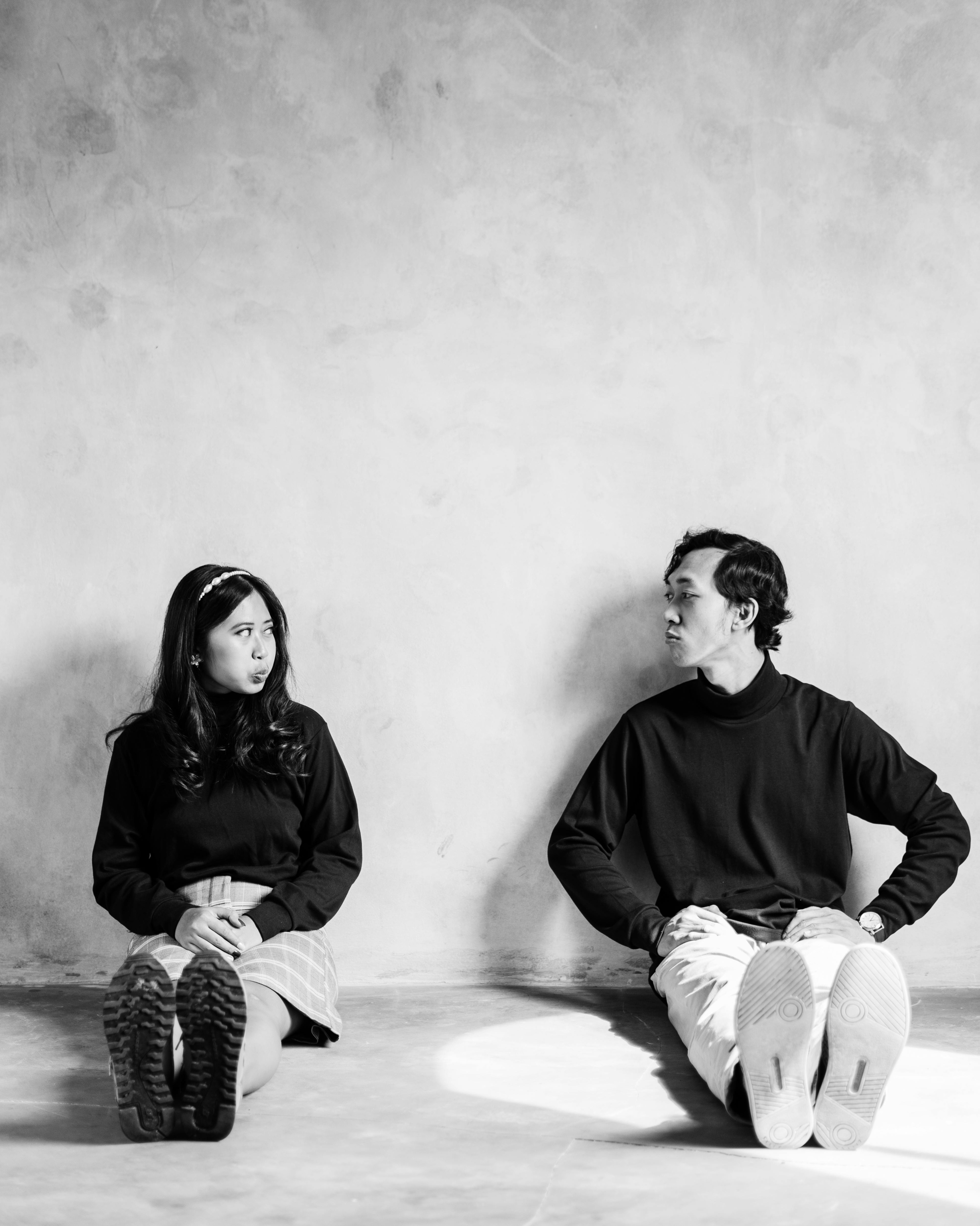 Playful Pouting Young Couple Portrait