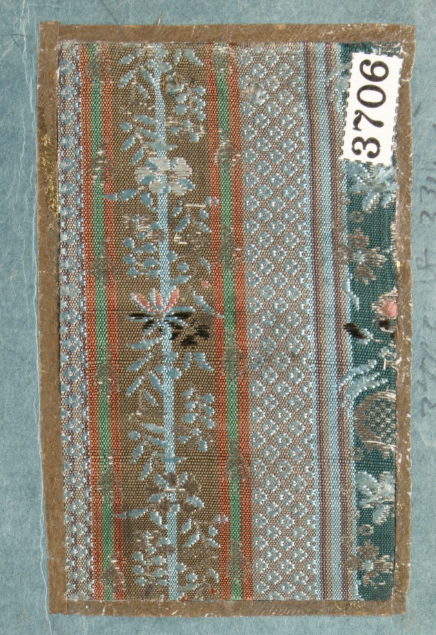 Vintage Floral Striped Textile Sample