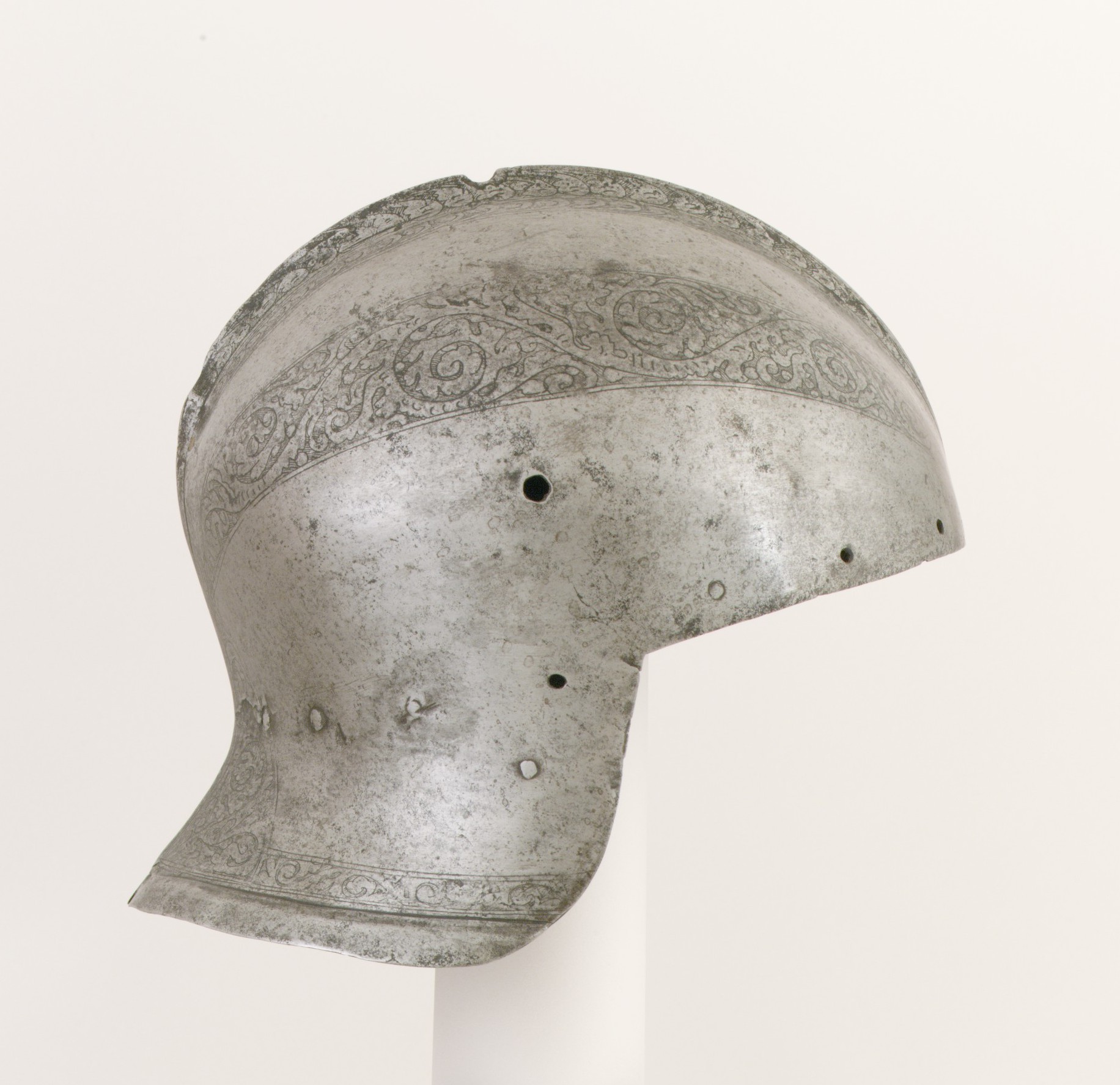 Engraved Medieval Steel Helmet
