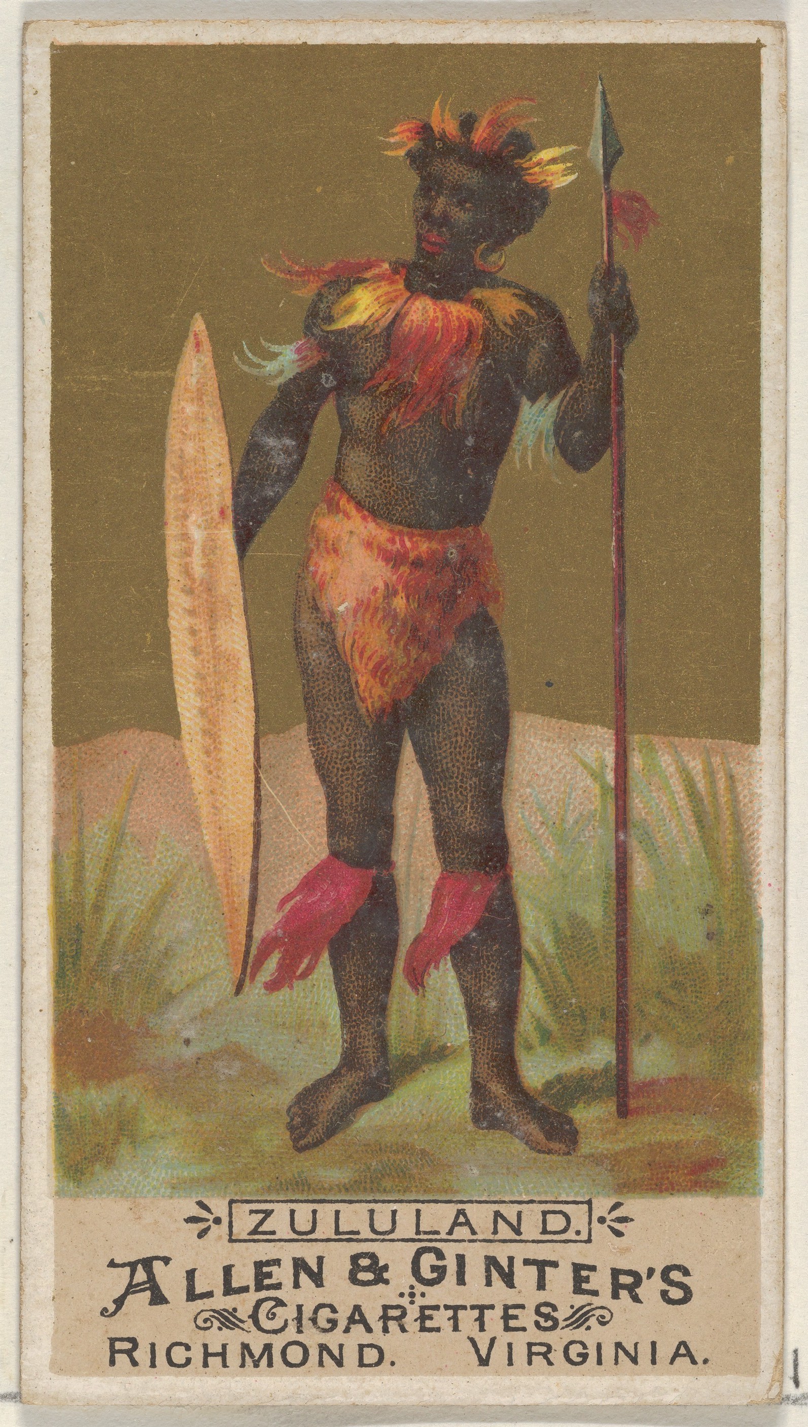 Zululand Warrior Vintage Cigarette Card