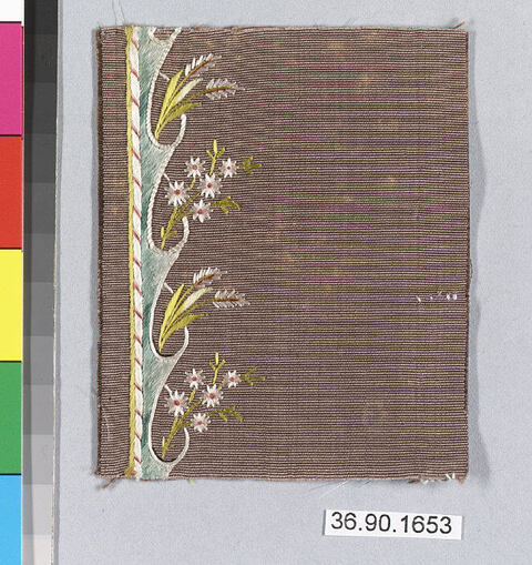 Floral Embroidered Textile Fragment