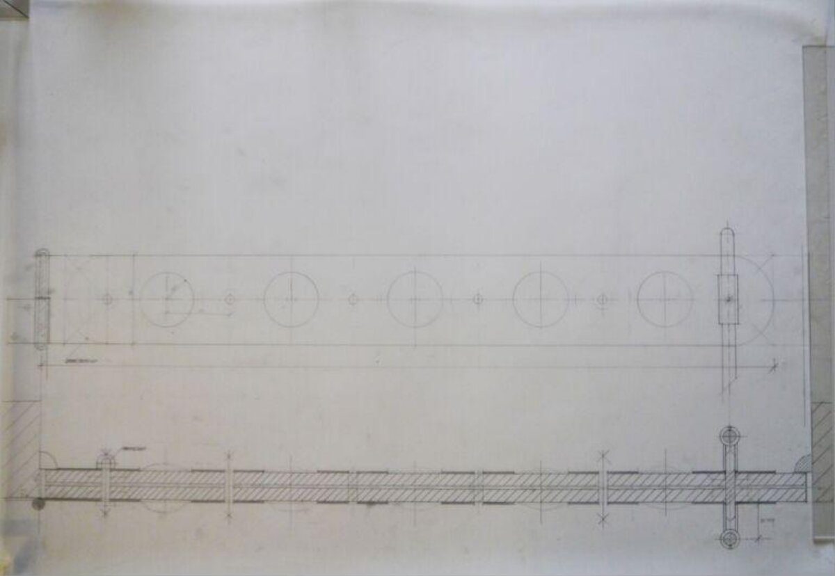 Hand-drawn Mechanical Engineering Drawing