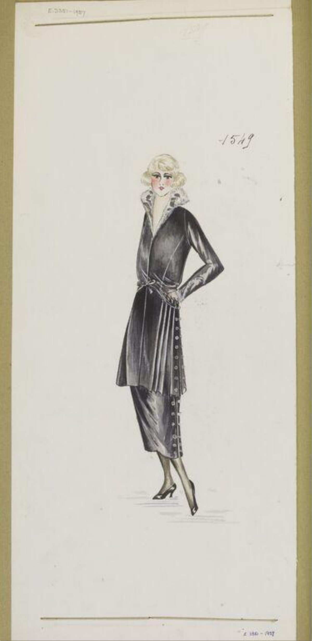 Vintage Women's Outfit Fashion Sketch