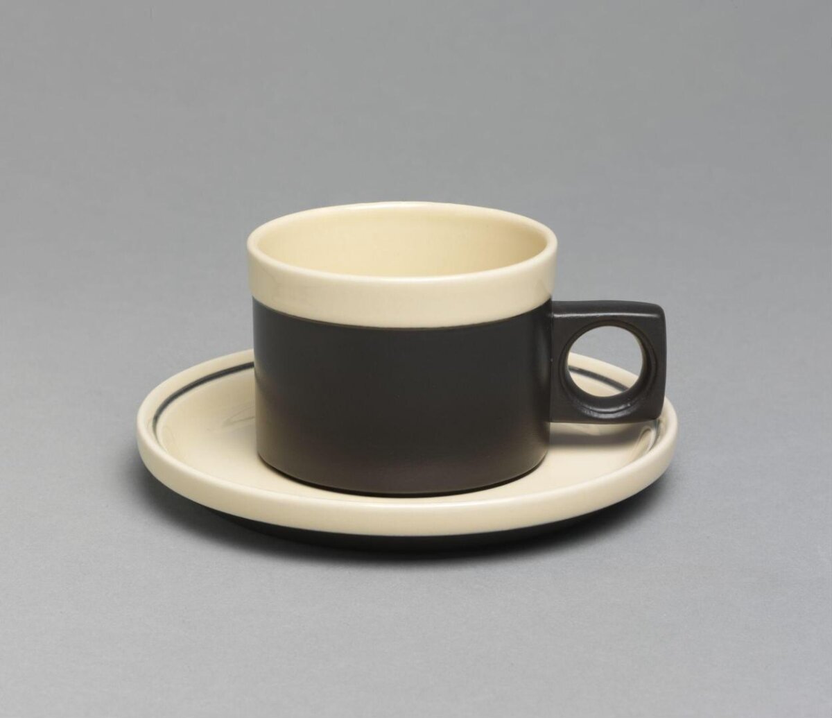 Two-tone Coffee Cup and Saucer