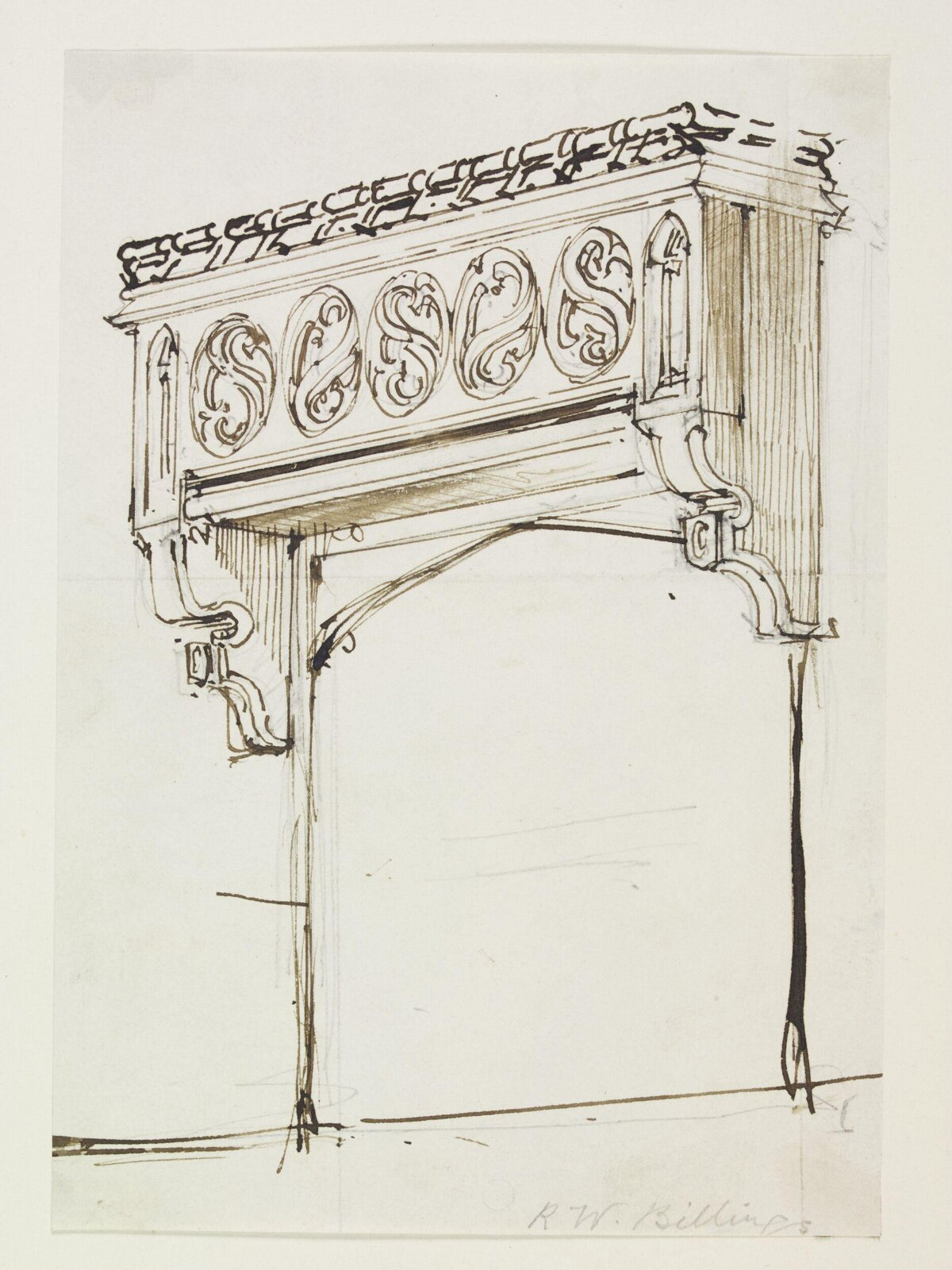 Ink Sketch of Ornate Gallery Front
