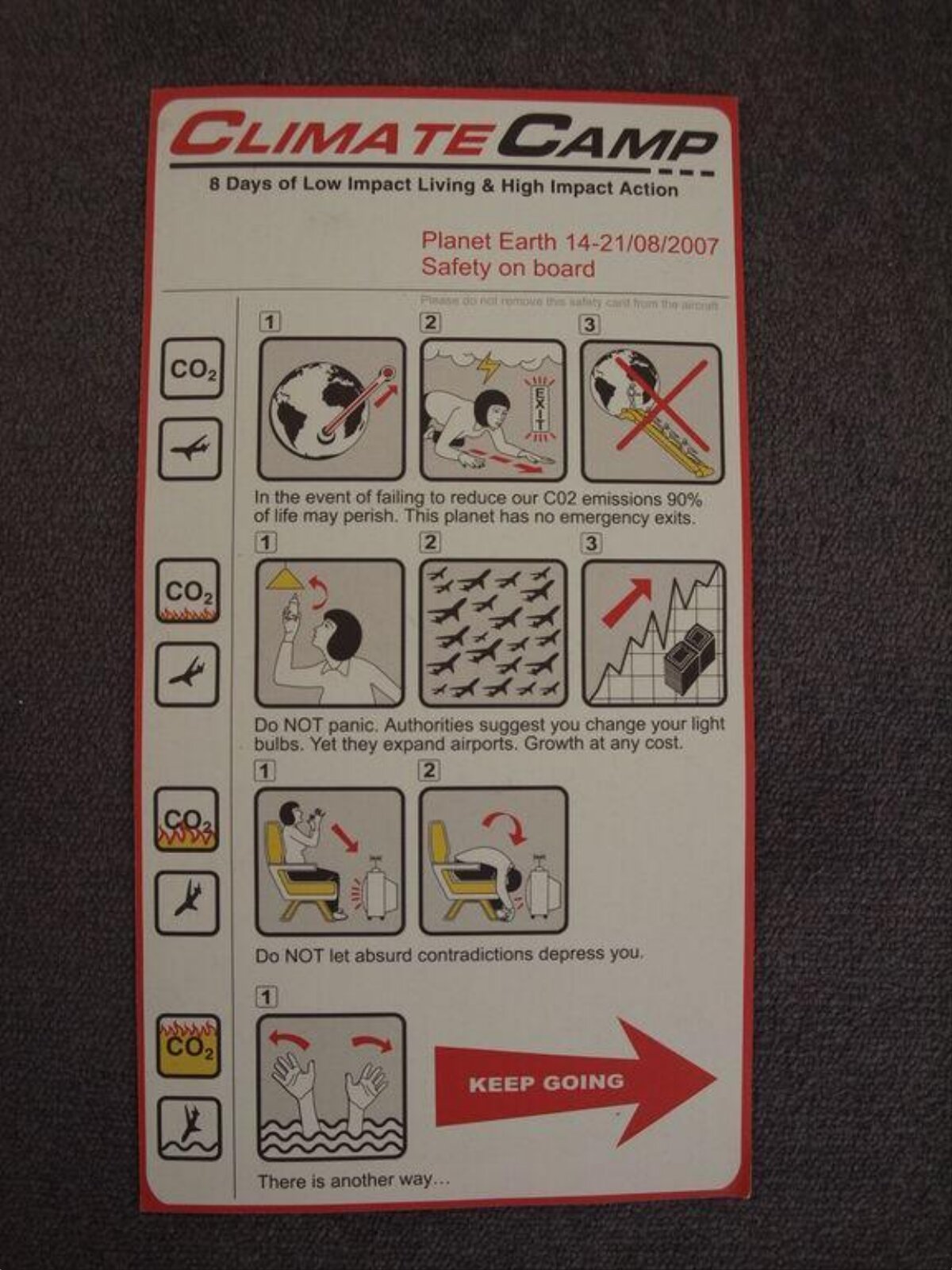 Climate Camp Climate Action Safety Card