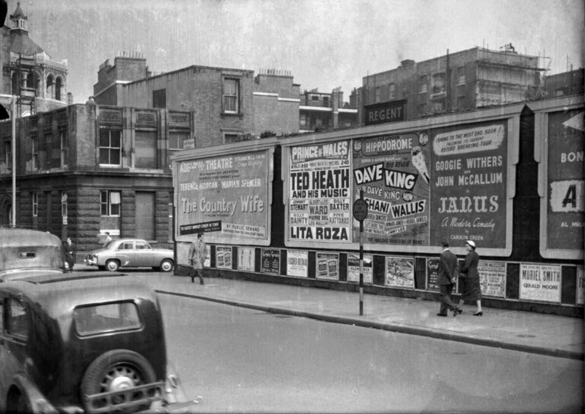 Vintage London Street With Theater Billboards