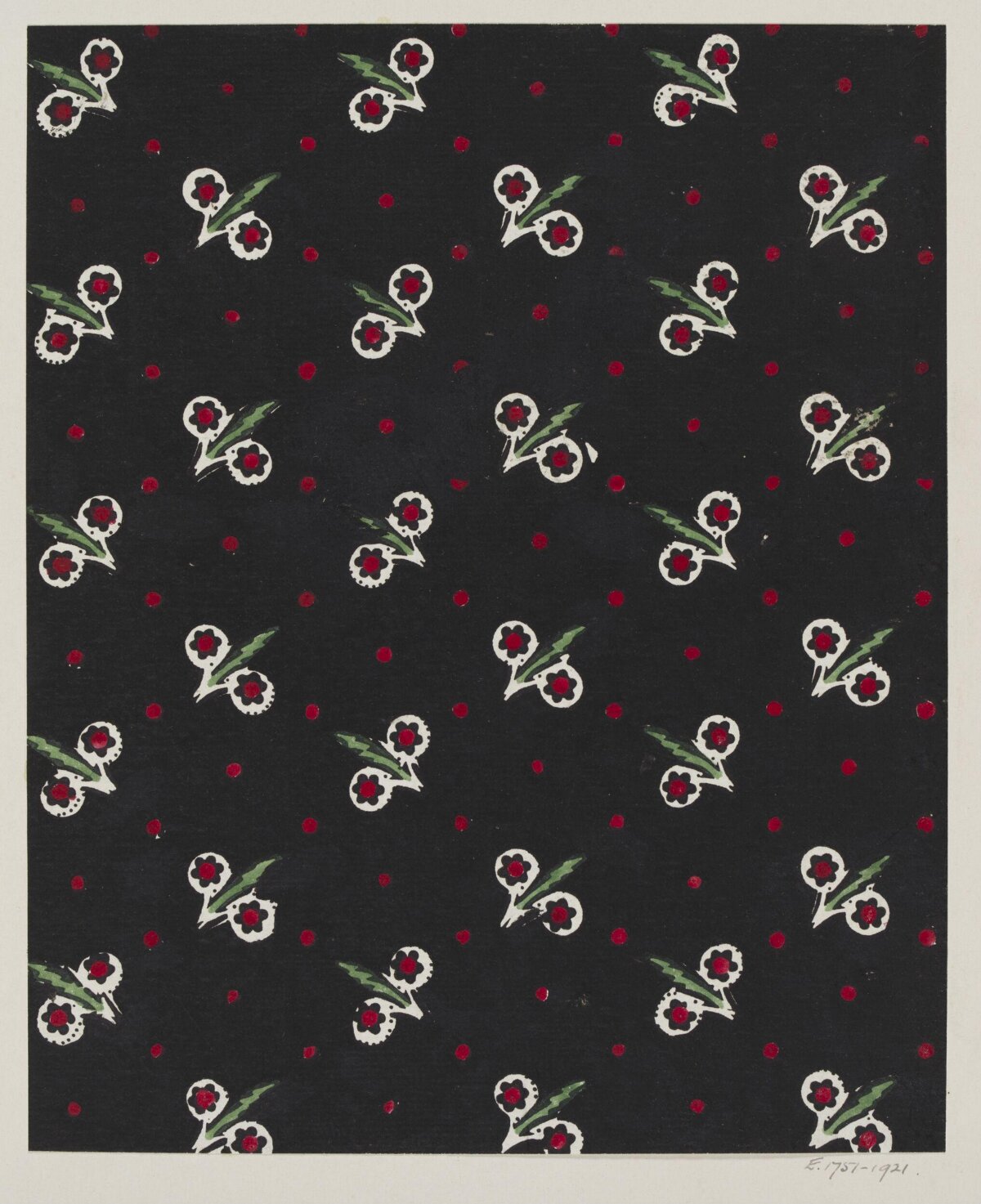 Black Background Vintage Floral Pattern