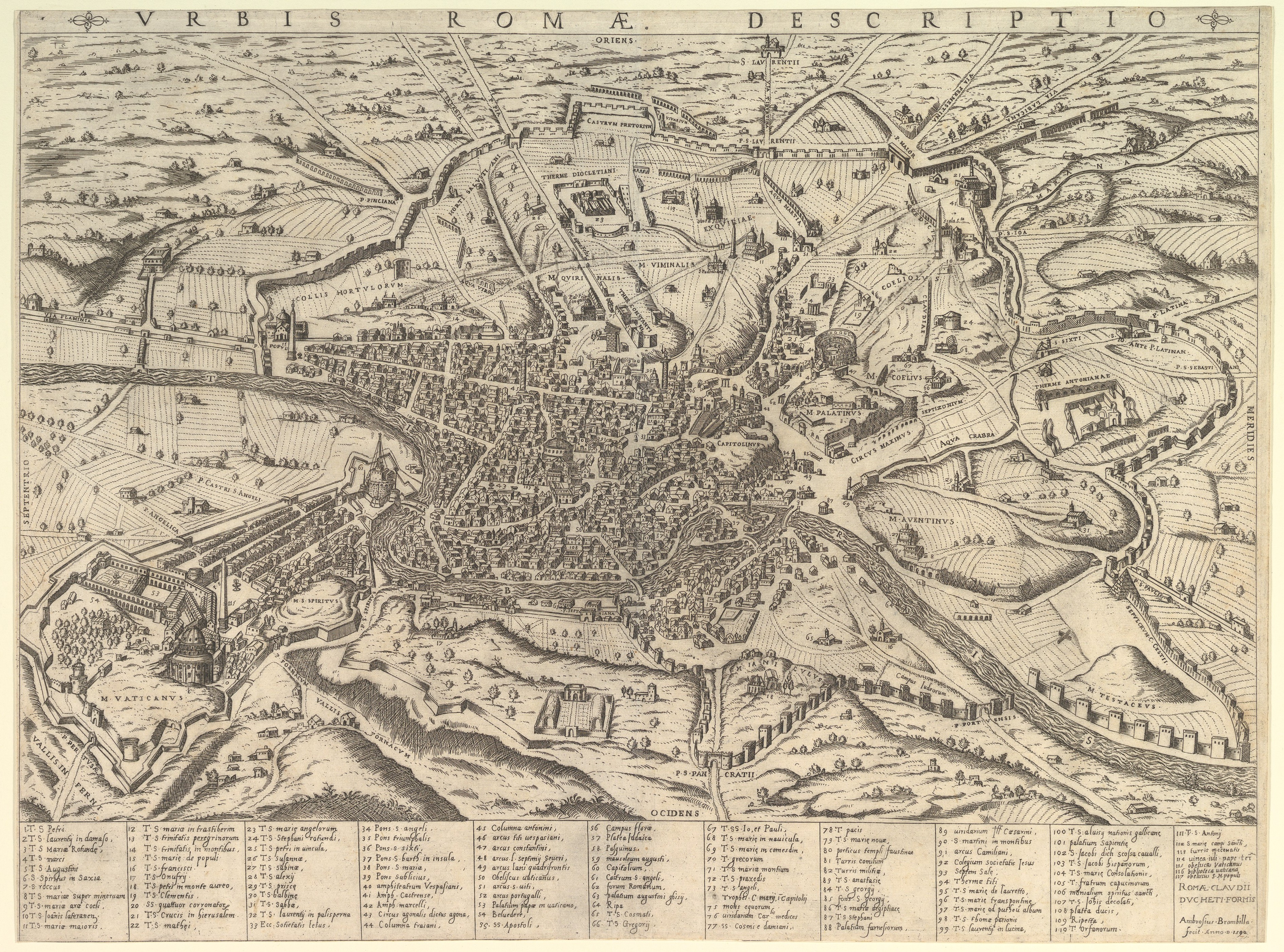 Antique Map of Rome — City