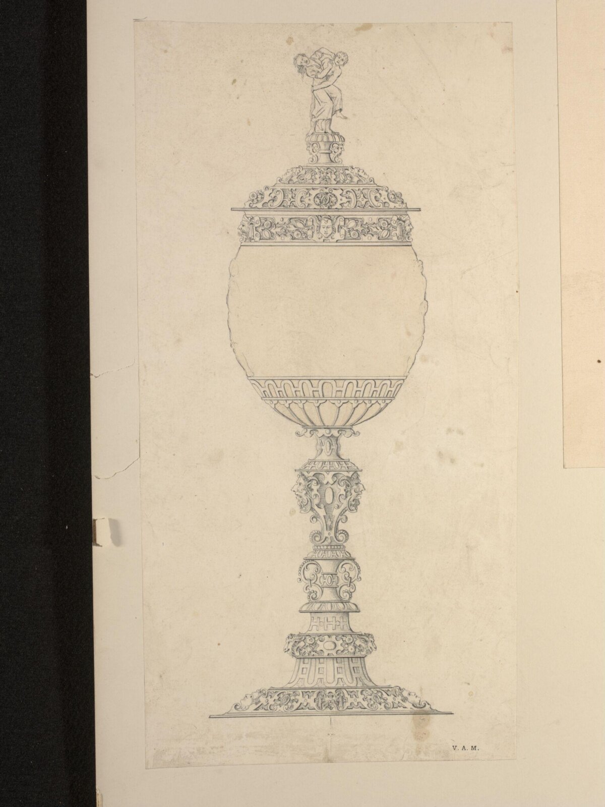 Ornate Covered Goblet Line Drawing
