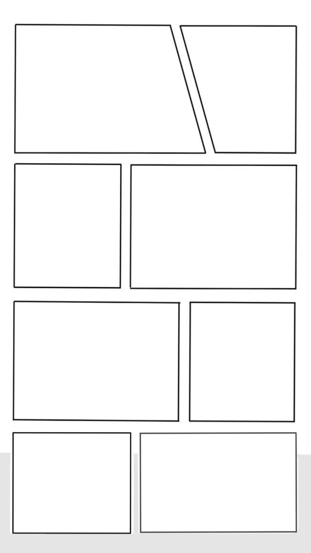 Blank Vertical Manga Comic Template