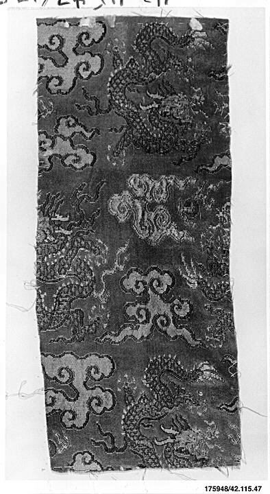 Ancient Dragon Pattern Textile Fragment
