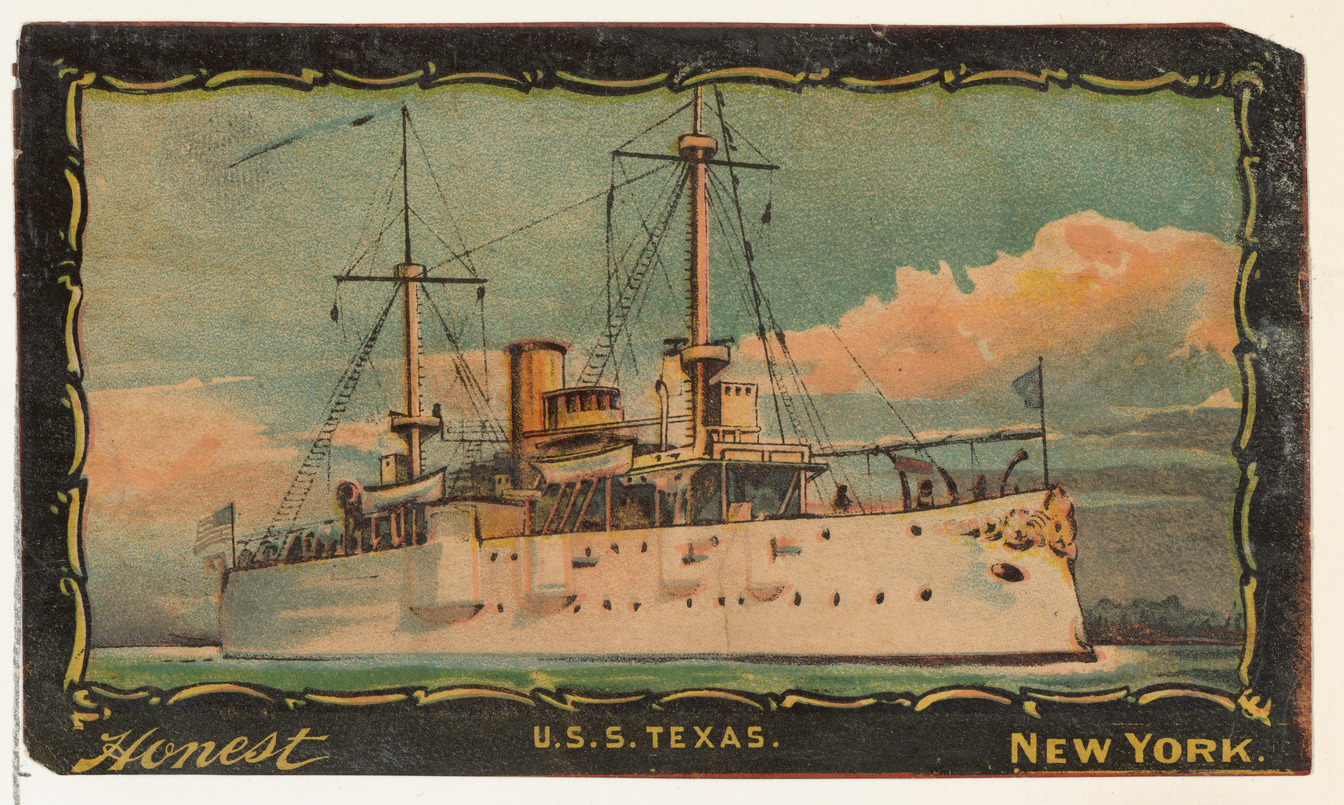Vintage U.S.S. Texas Ship Illustration