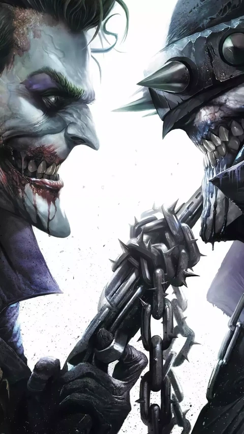 Joker Confronting Batman Who Laughs