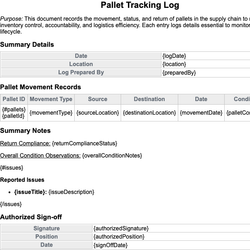 Pallet Tracking Log
