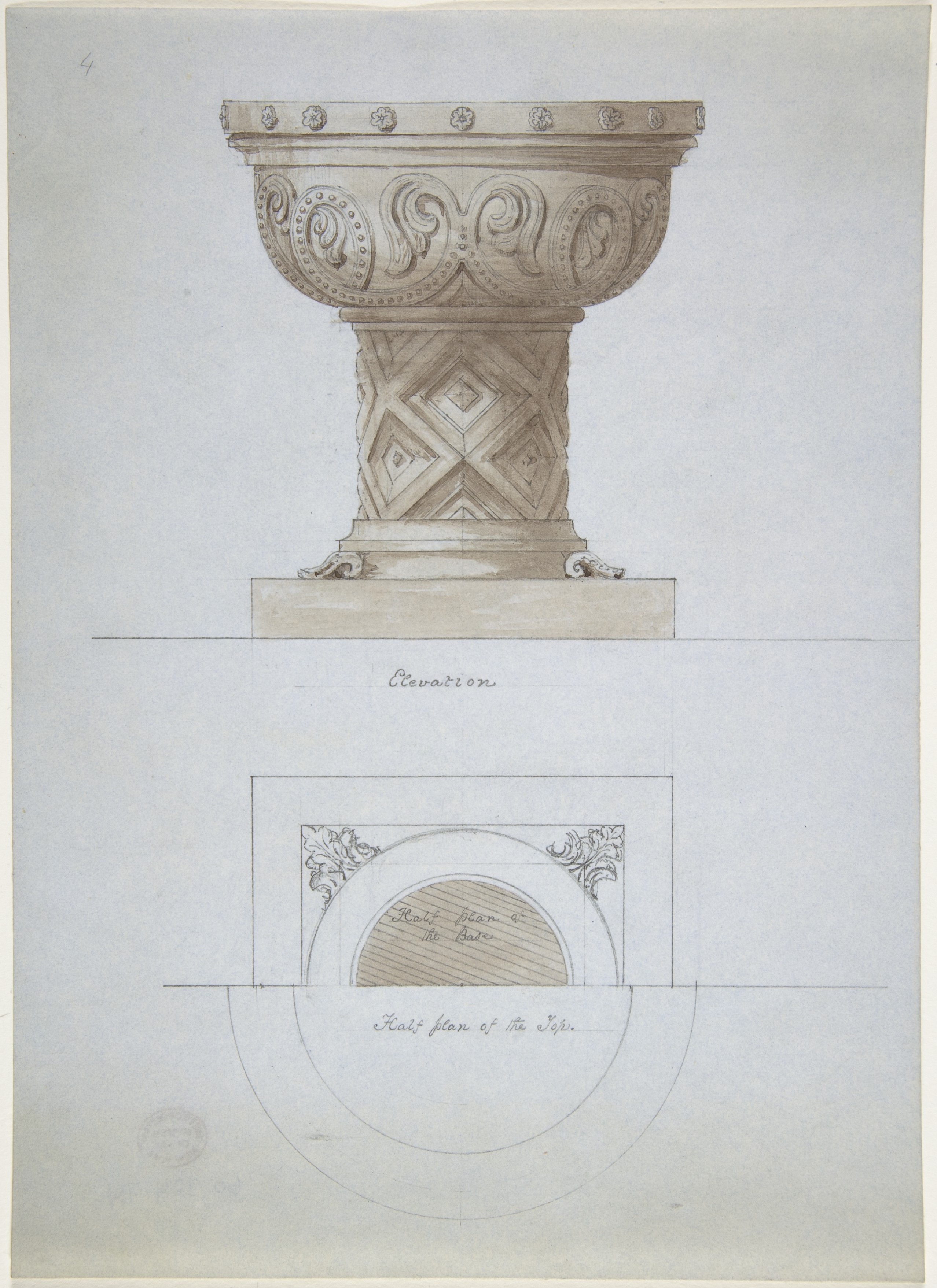 Architectural Drawing of Ornate Font