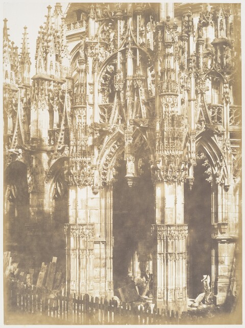 Vintage Photo of Gothic Cathedral Facade