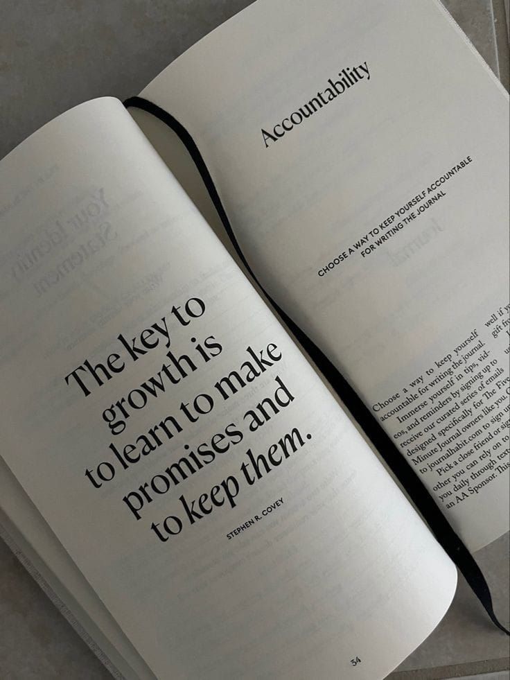 Accountability Quote on Open Book Page