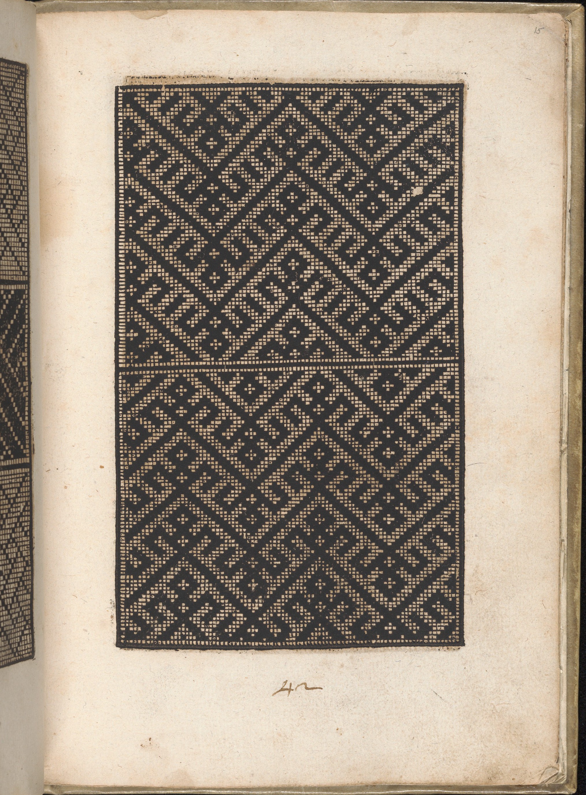 Antique Geometric Pattern on Old Book Page