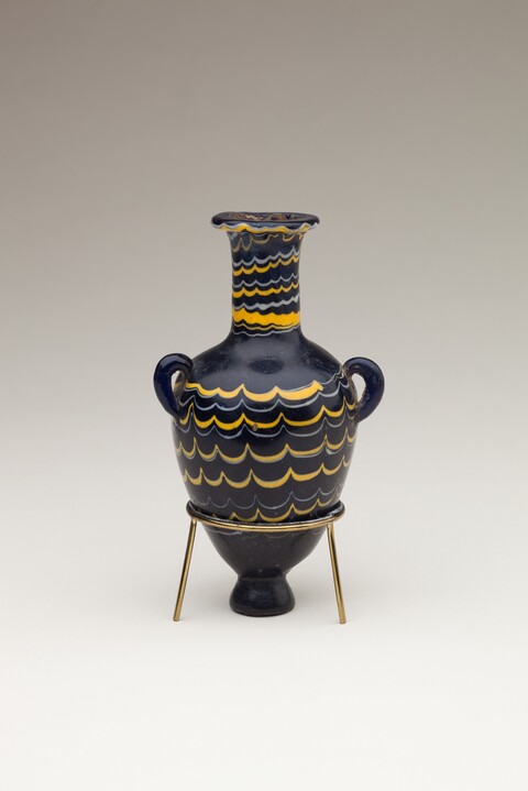 Ancient Blue Patterned Glass Vase