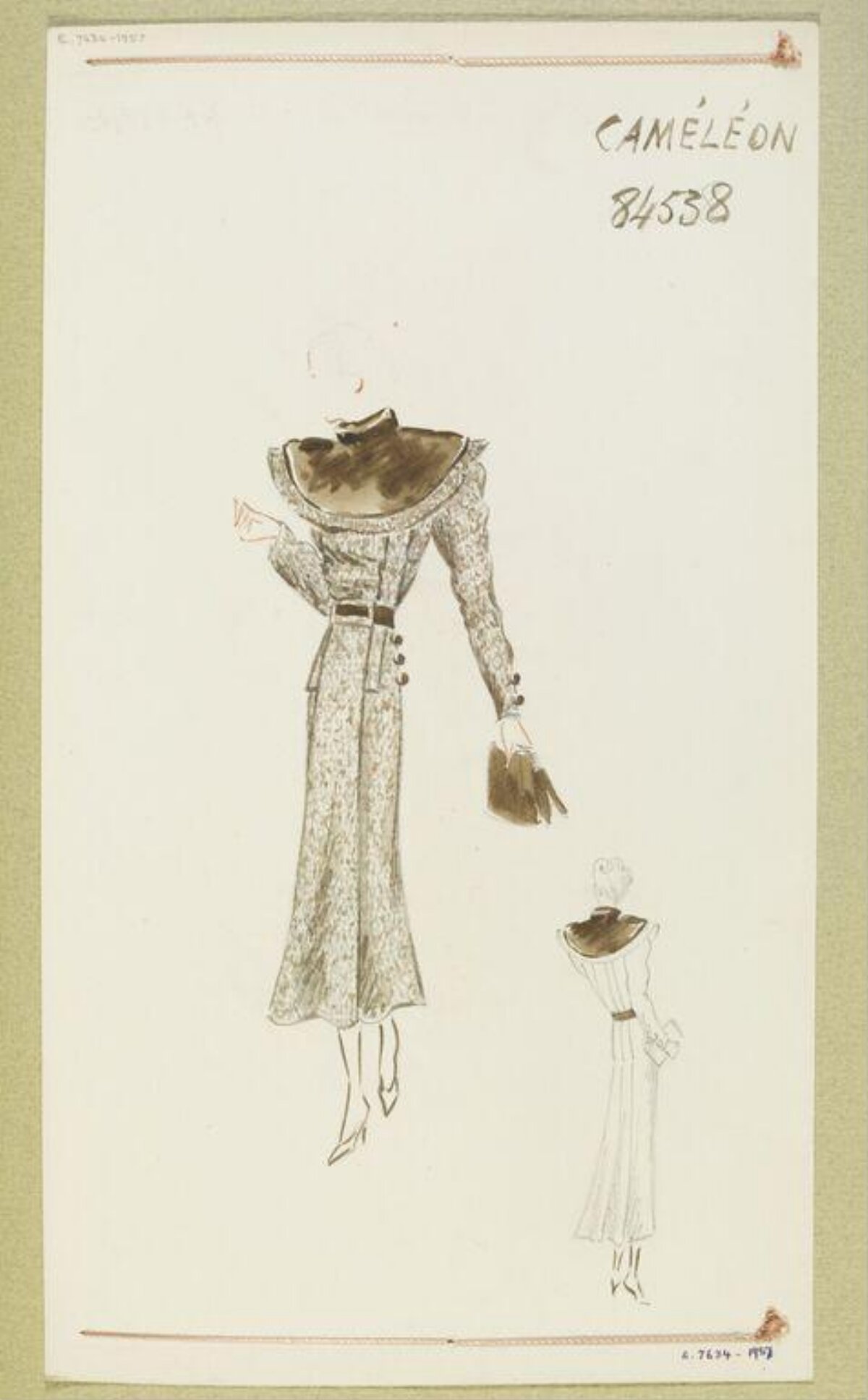 Vintage Dress Fashion Sketch