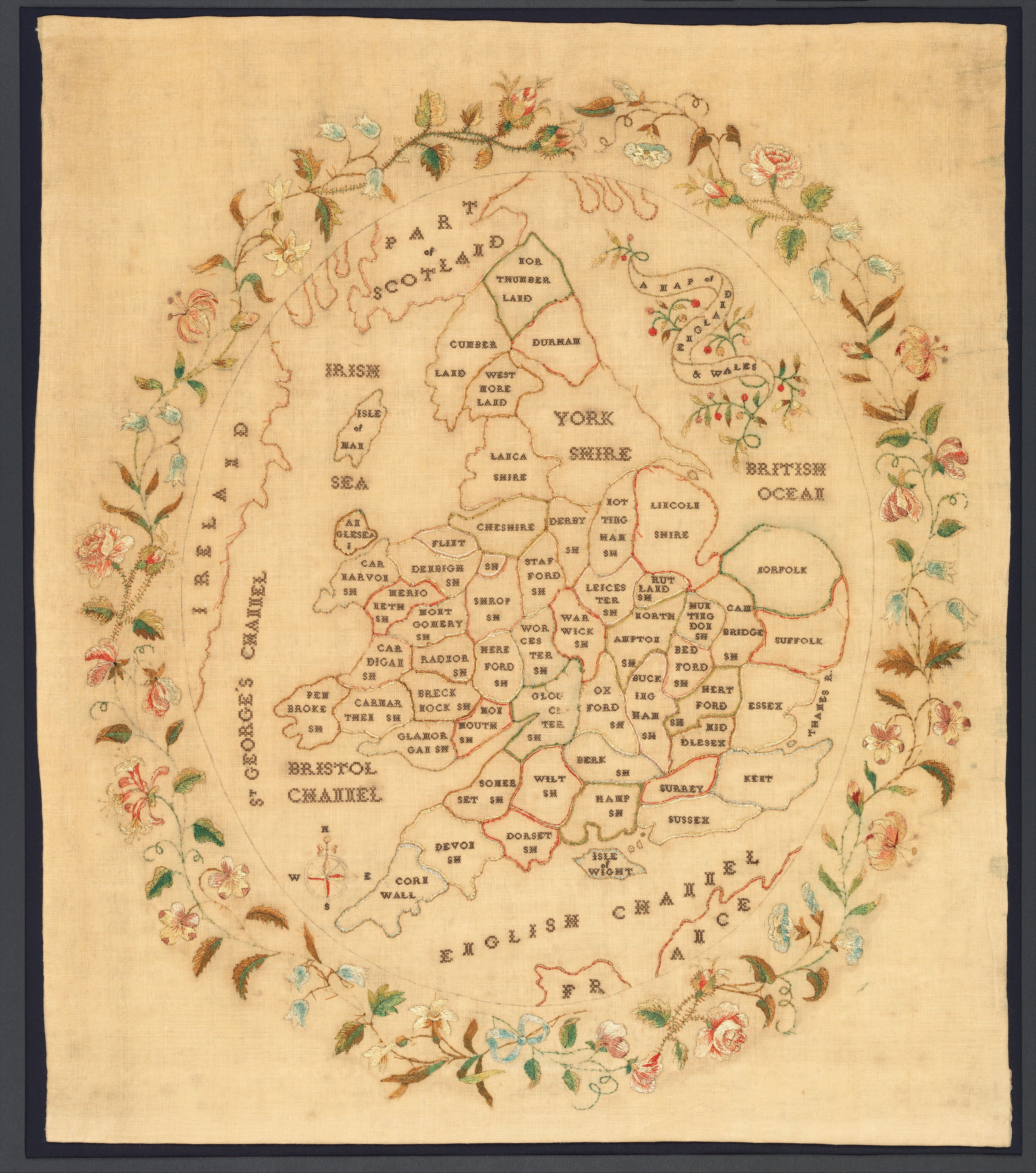 Embroidered Map of England and Wales — Maps