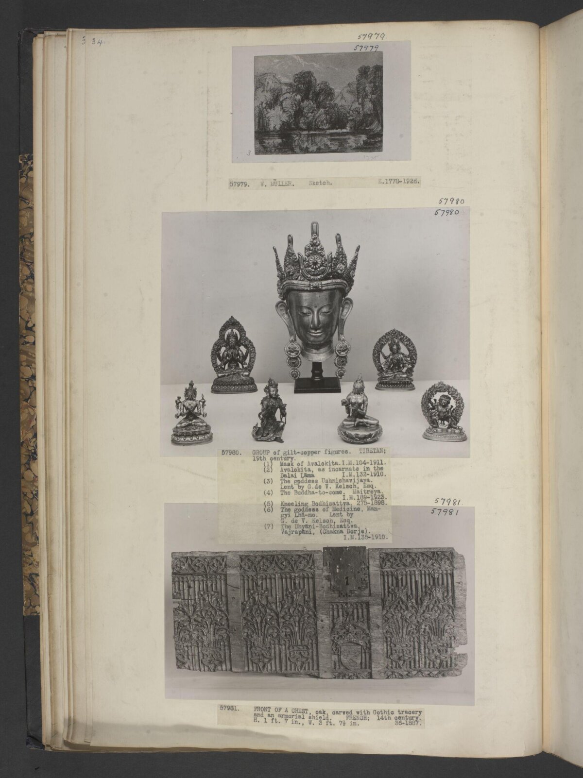Vintage Museum Catalog Page with Artifacts