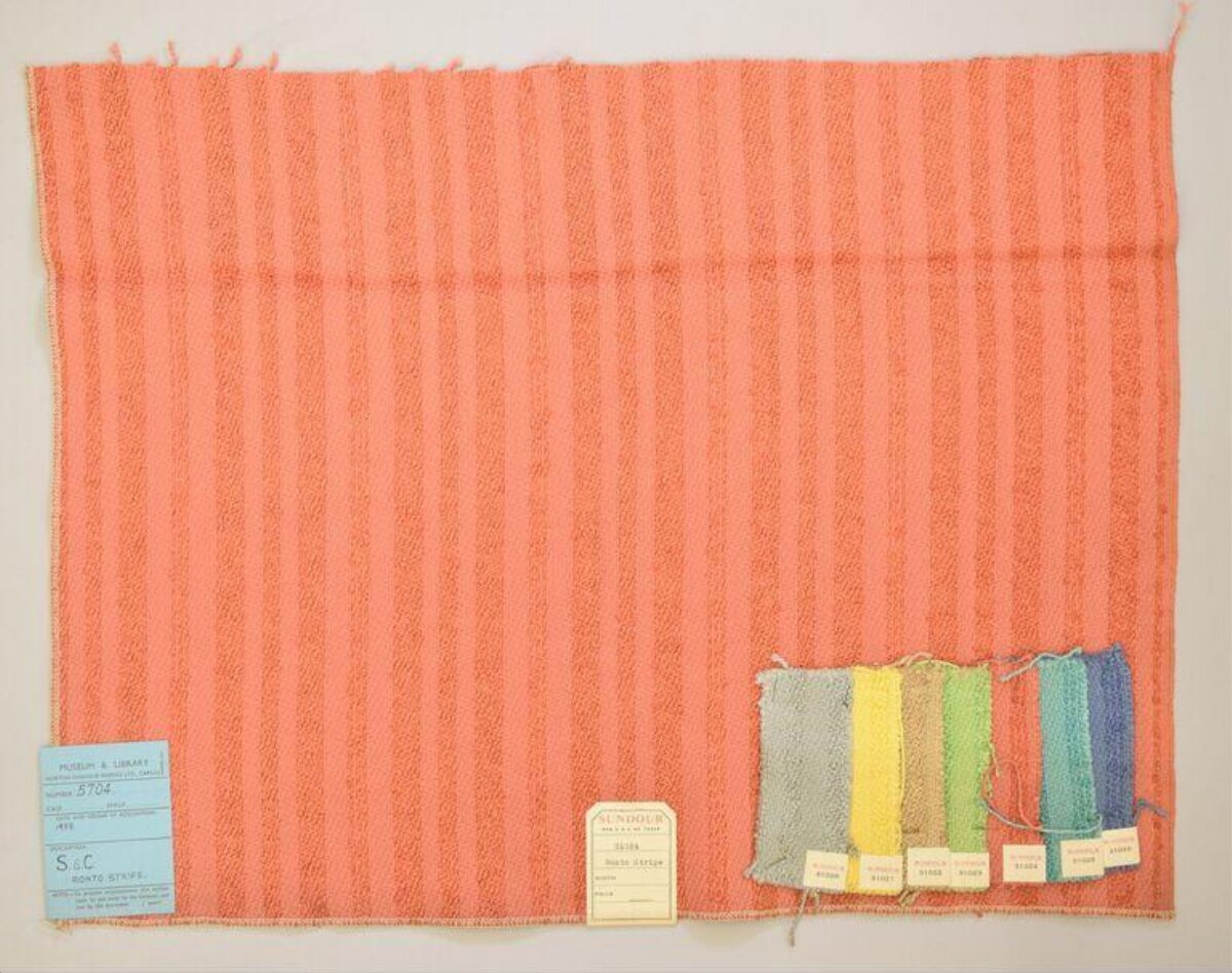 Vintage Striped Textile Sample Card