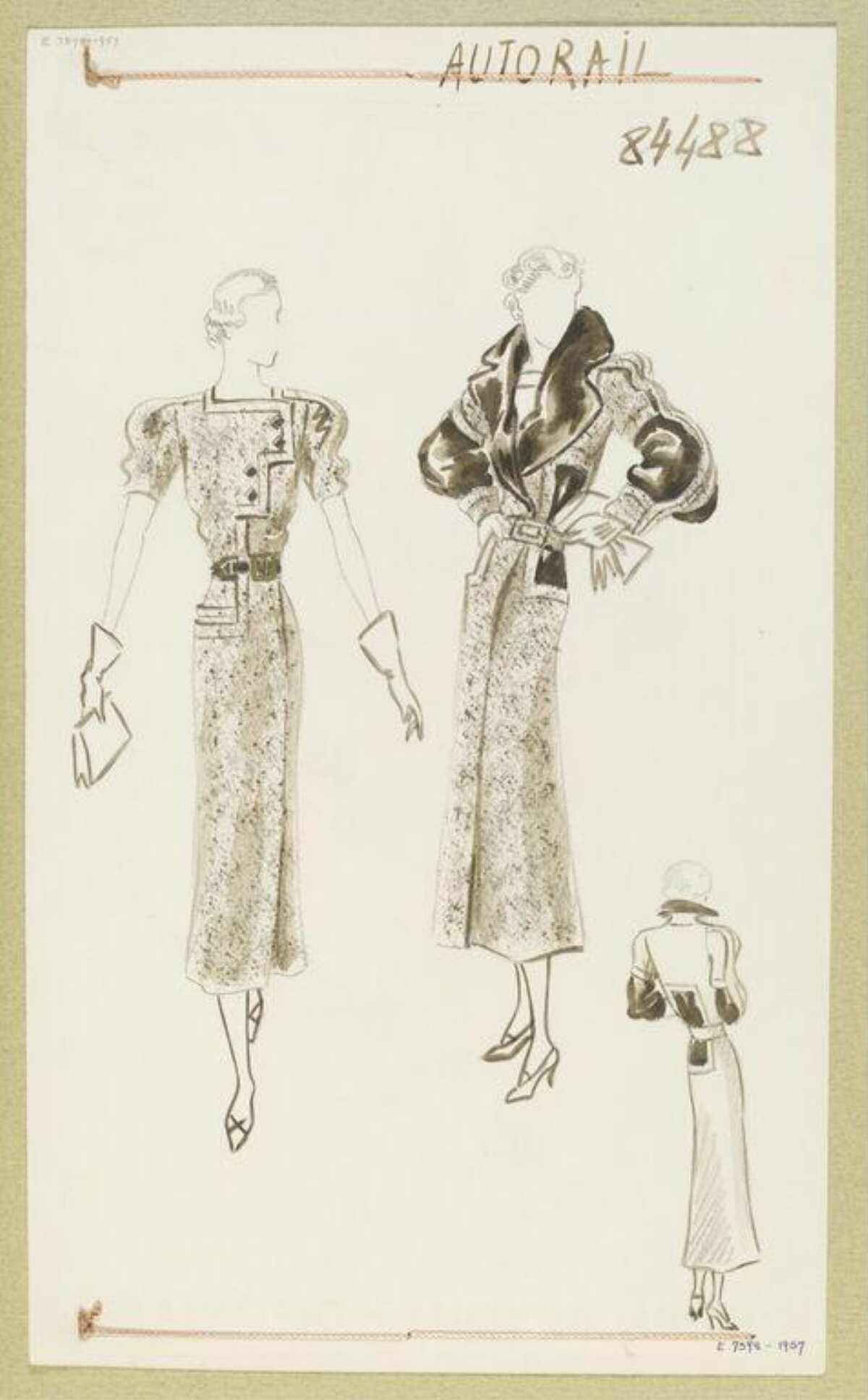 Vintage Women Fashion Design Sketch