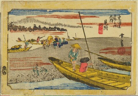 Japanese Ukiyo-e Ferry Crossing