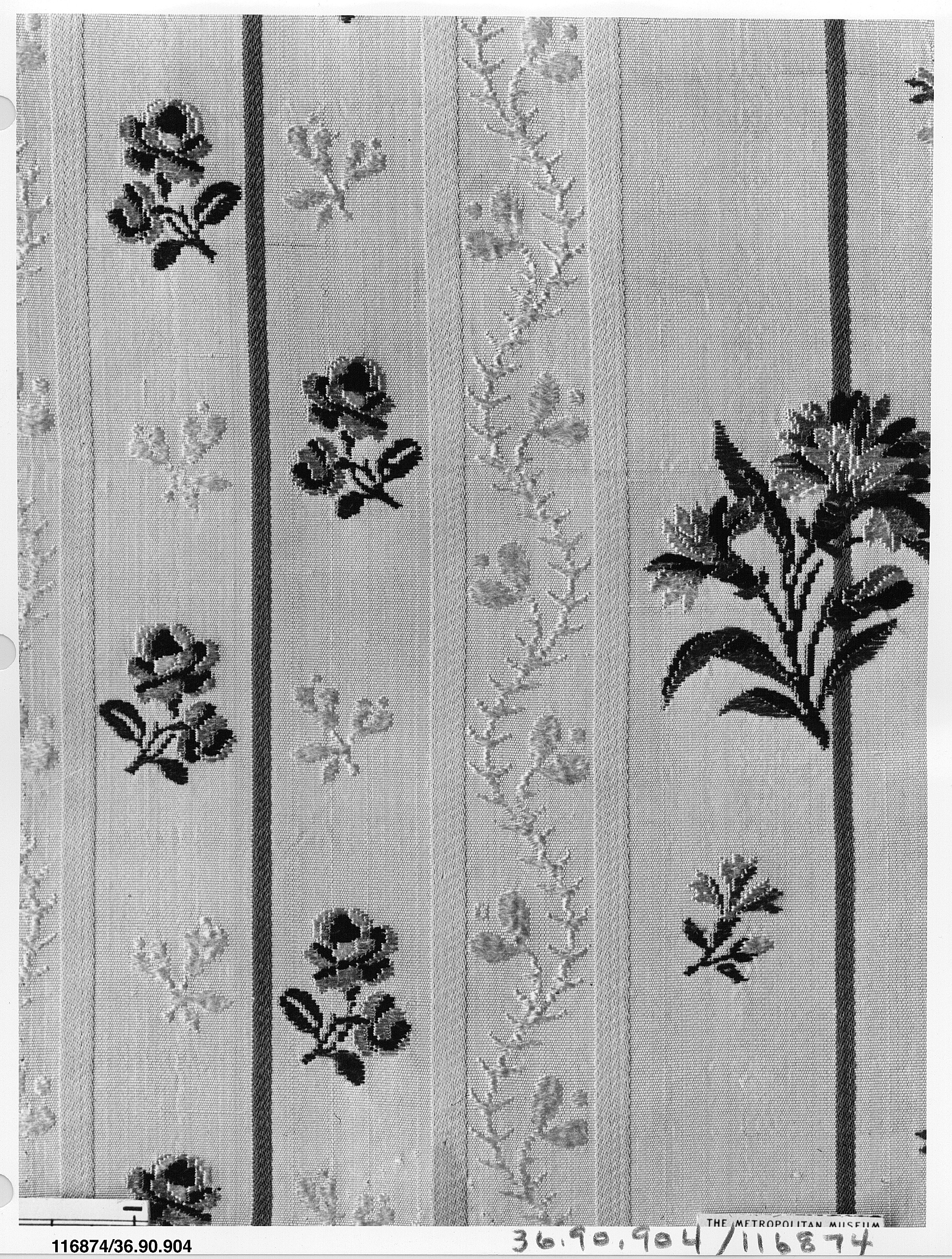 Floral Striped Textile Sample