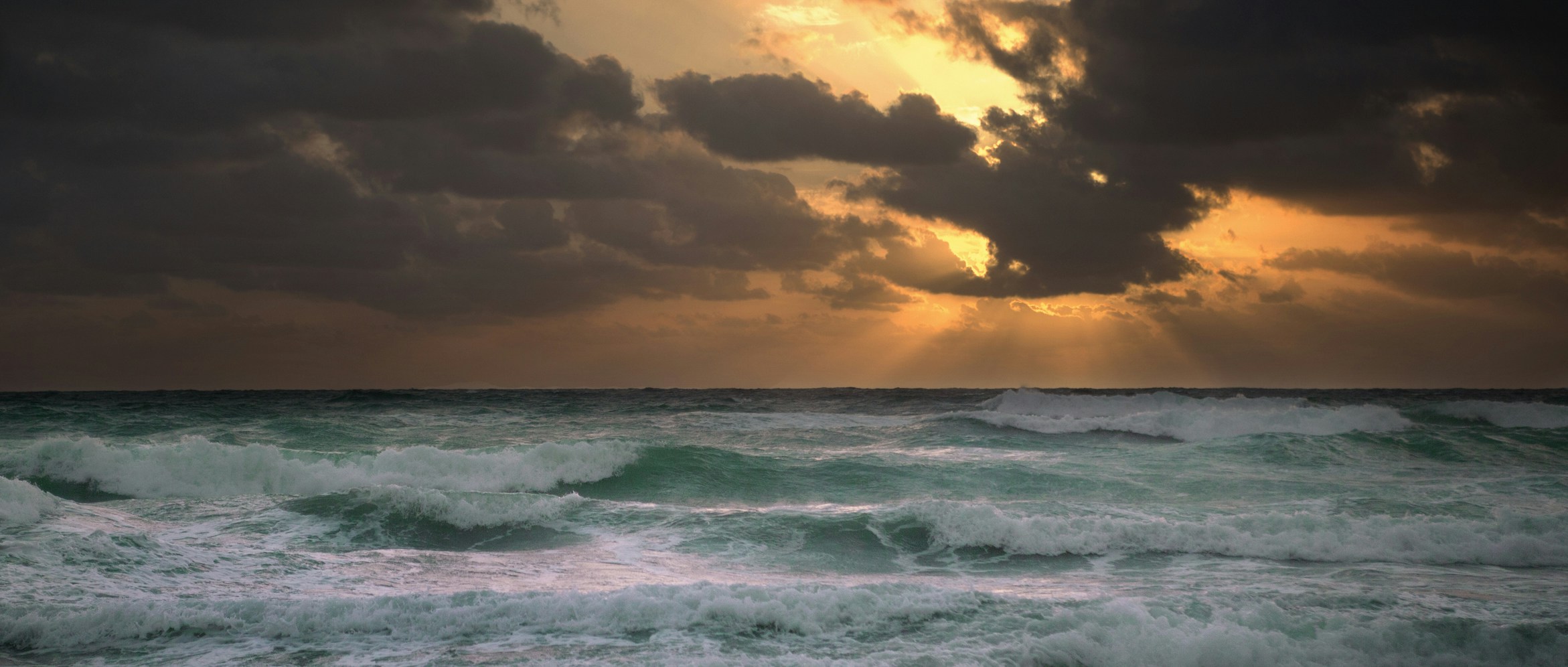 Stormy Ocean at Sunset