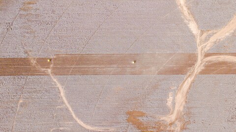 Aerial View of Harvested Cotton Field
