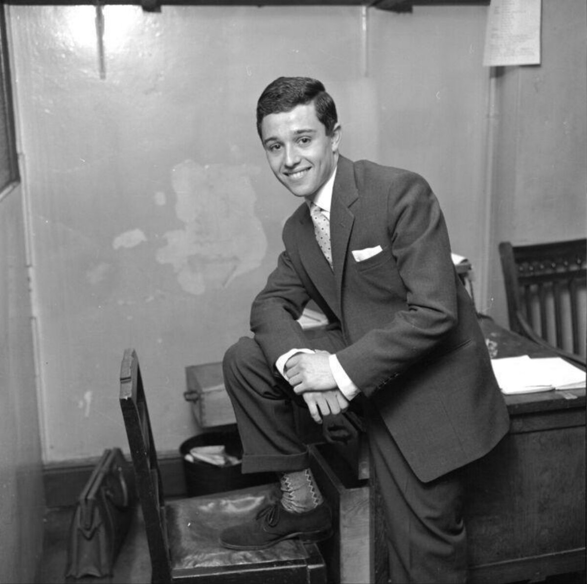 Young Man in Suit Posing in Office