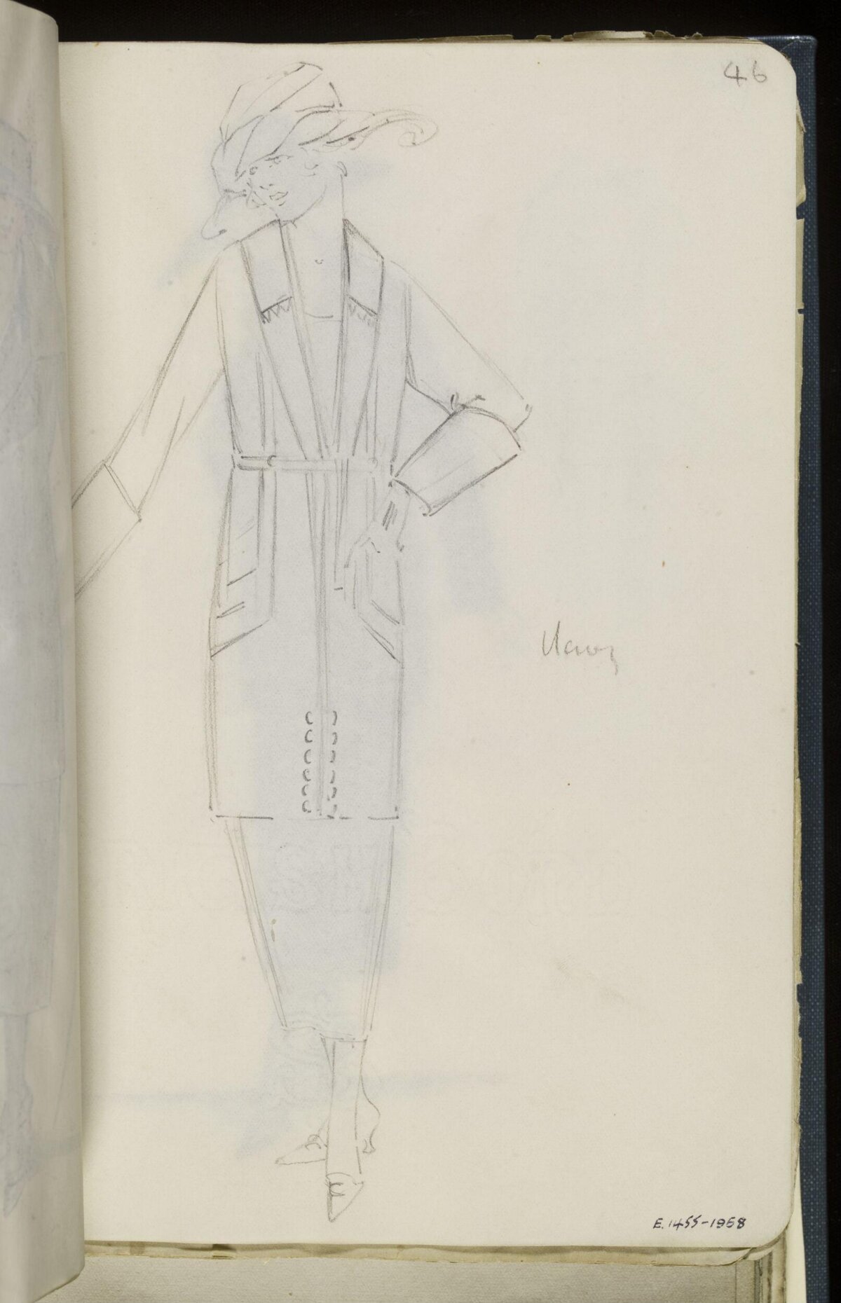 Pencil Sketch of 1920s Women's Fashion