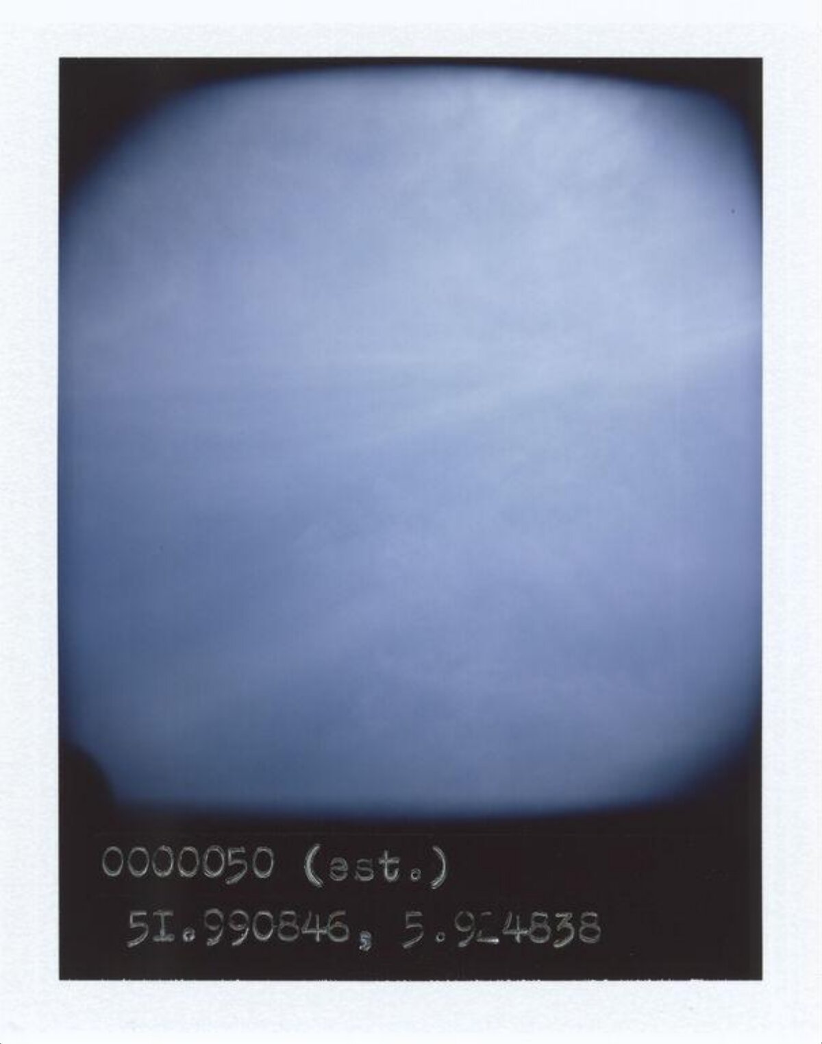 Polaroid of Overcast Blue Sky