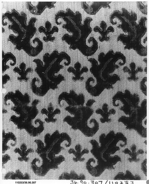 Black White Damask Pattern Fabric