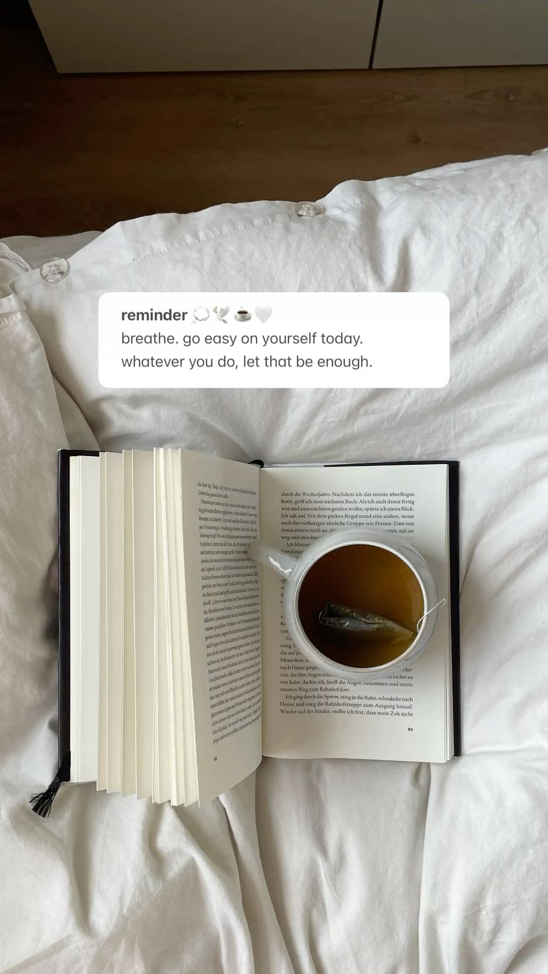 Self-Care Reminder With Book and Tea