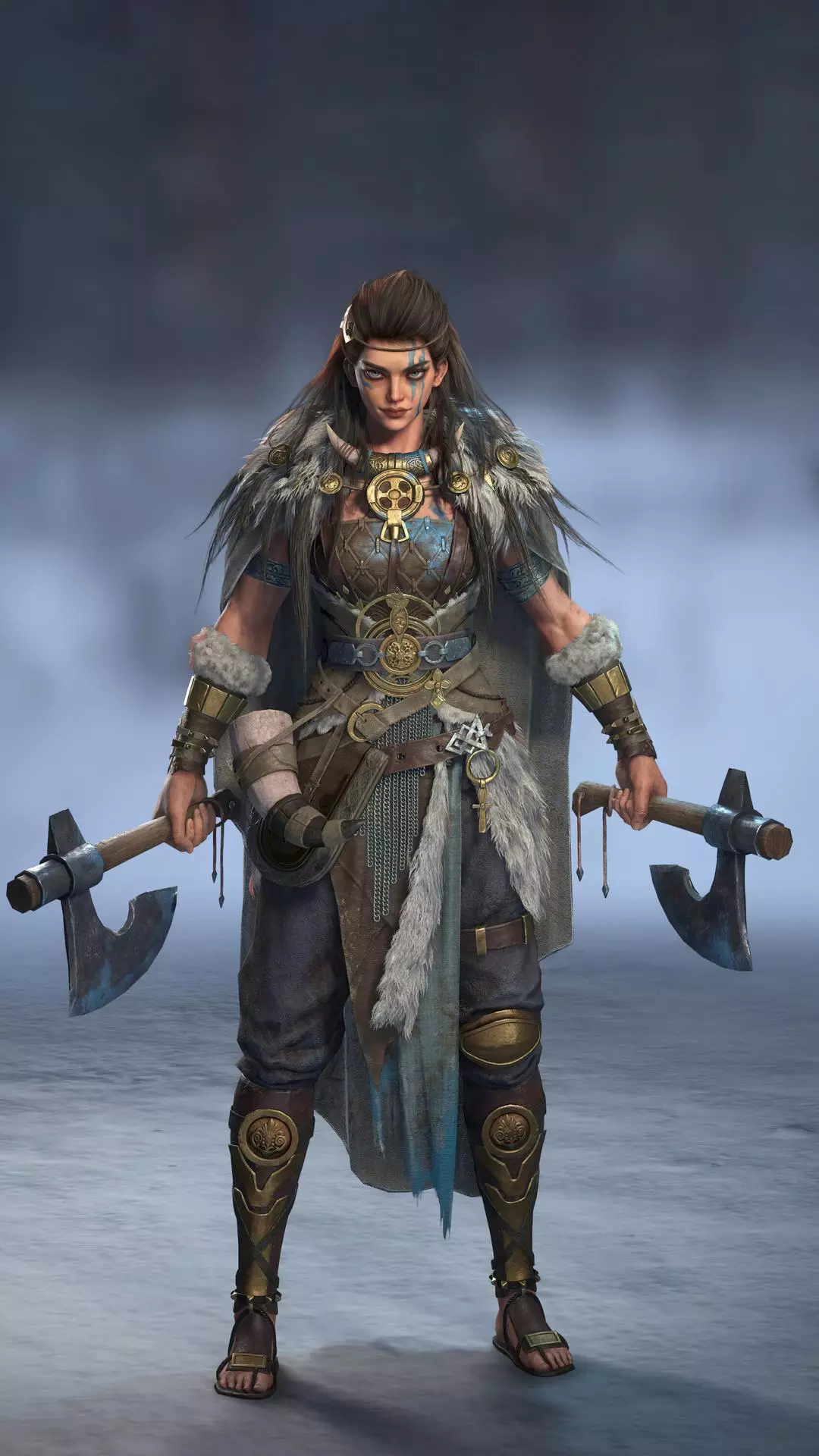 Female Viking Dual Axe Warrior