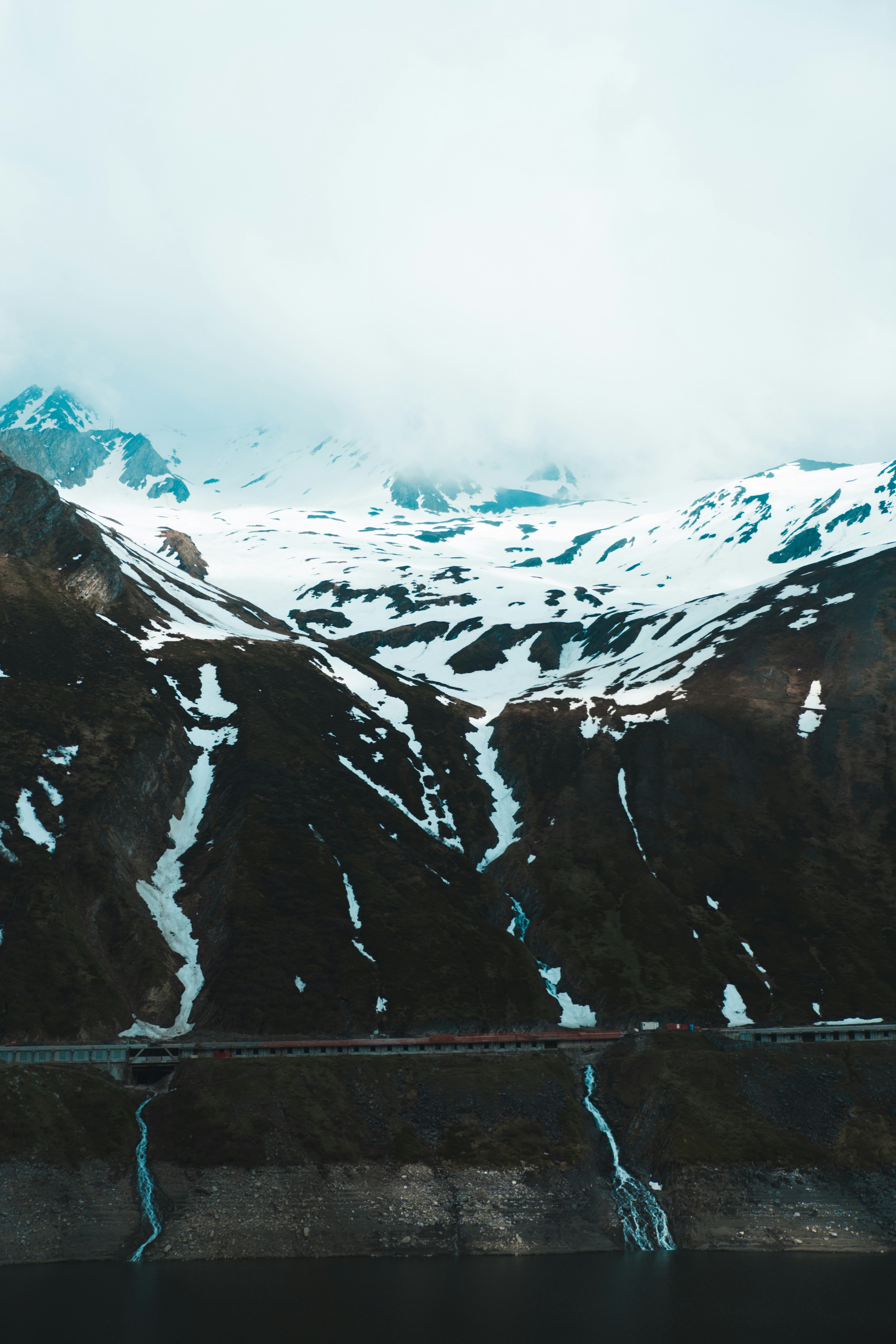 Snowy Mountain Lake Landscape