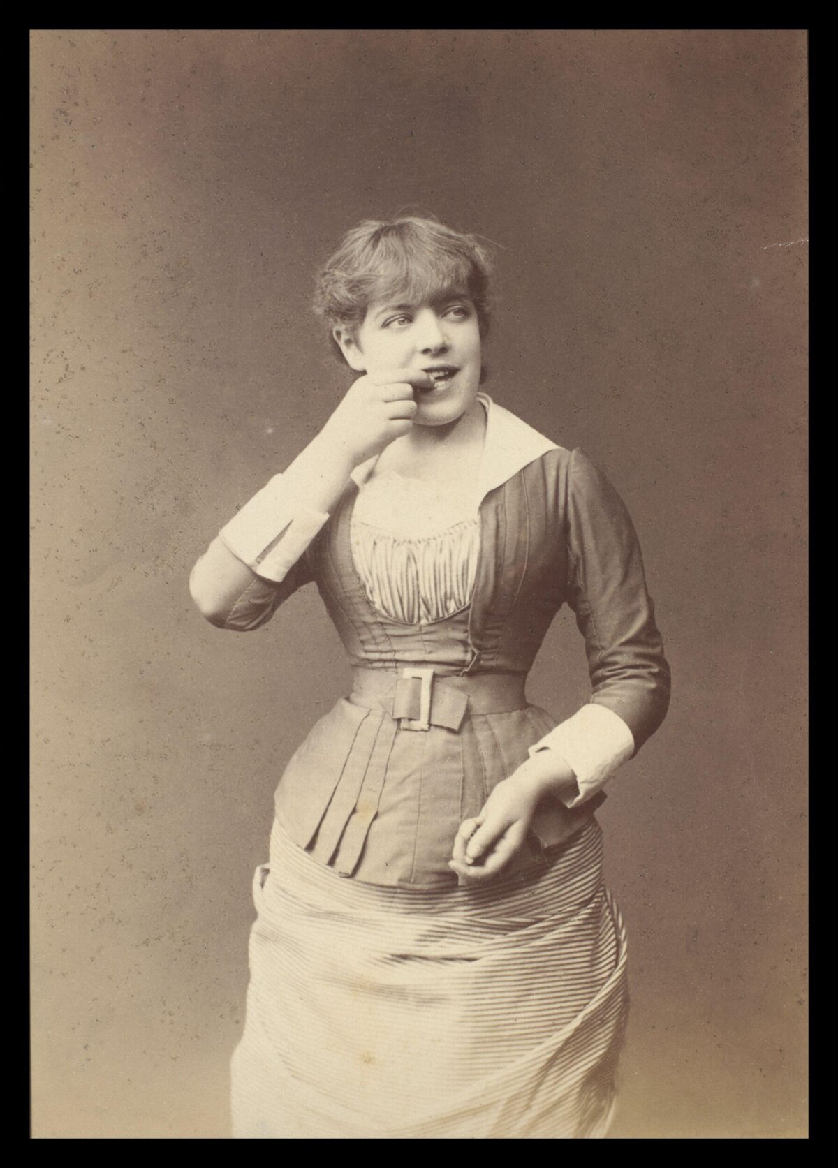 Vintage Sepia Portrait of Victorian Woman