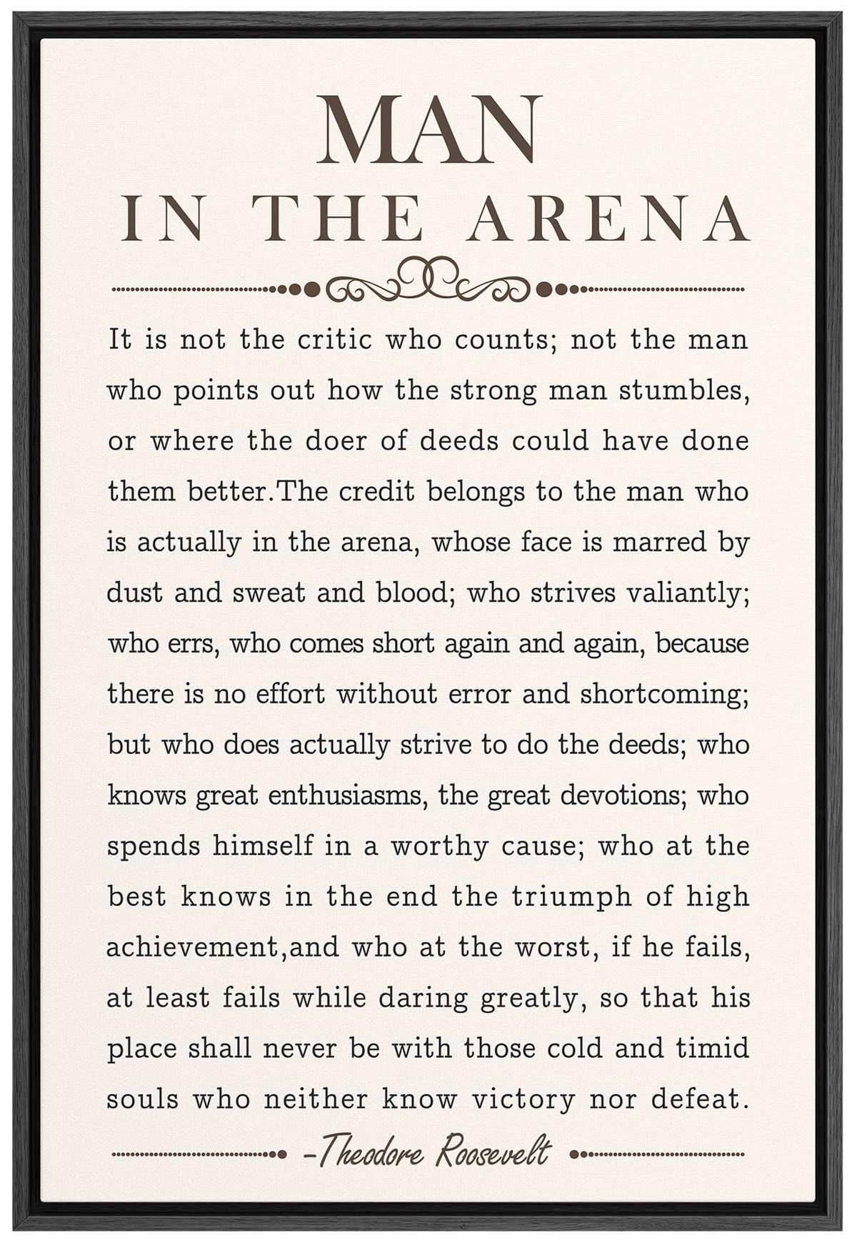 Man in the Arena Quote Print