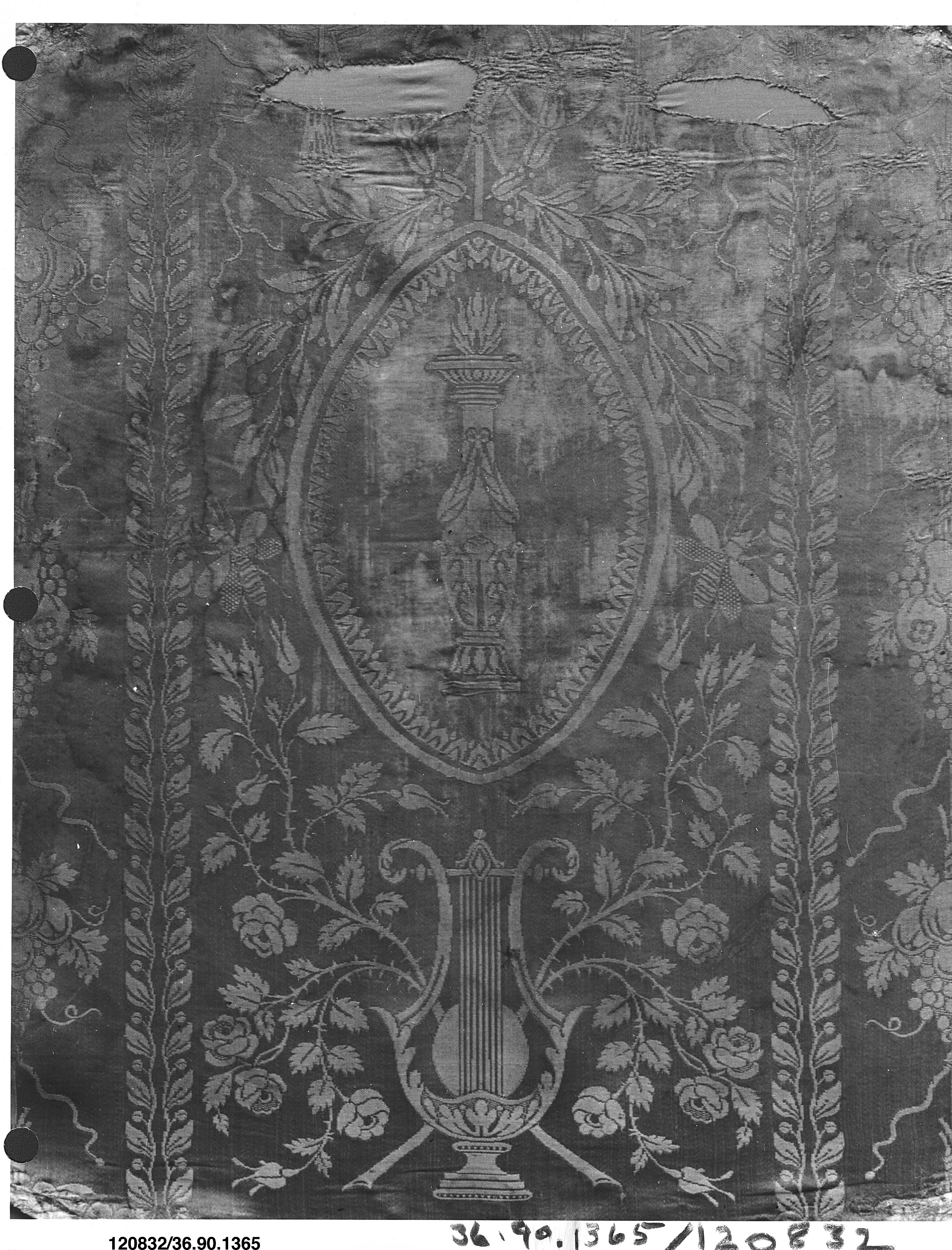 Antique Woven Silk Textile Fragment
