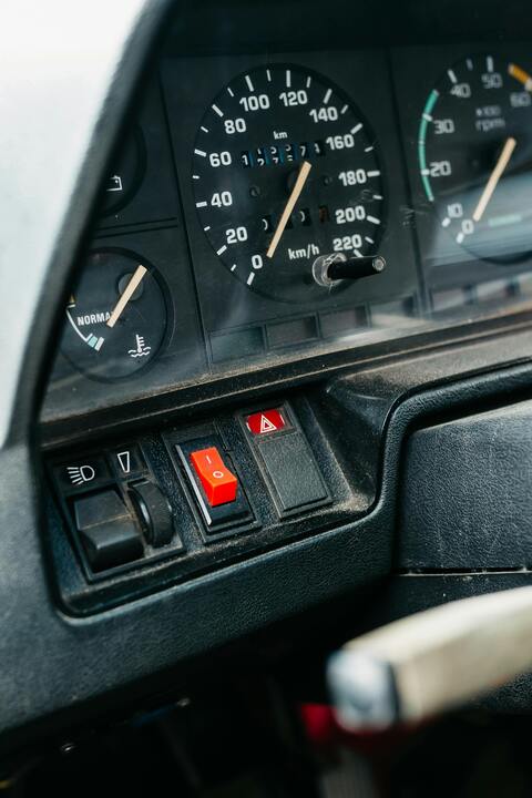 Vintage Car Dashboard Close-up