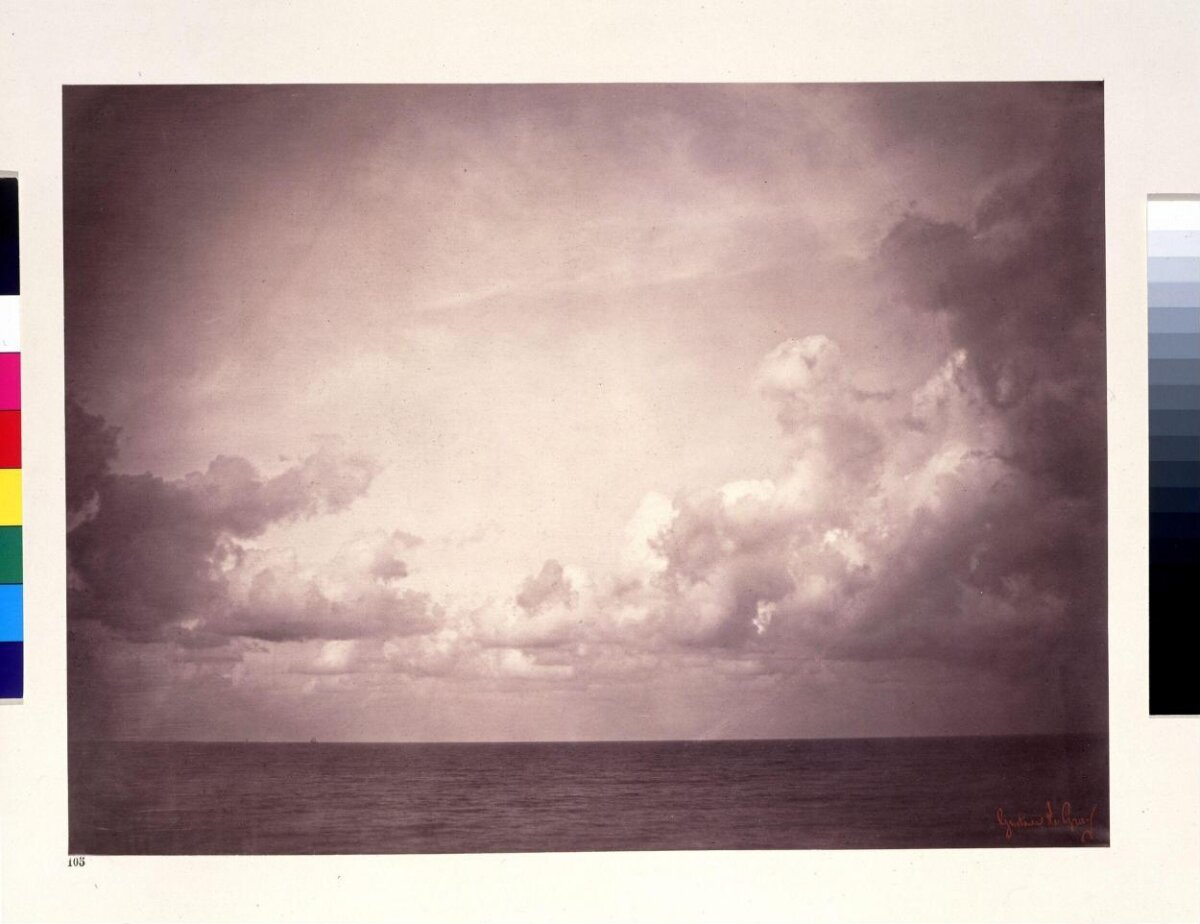Sepia Seascape with Clouds