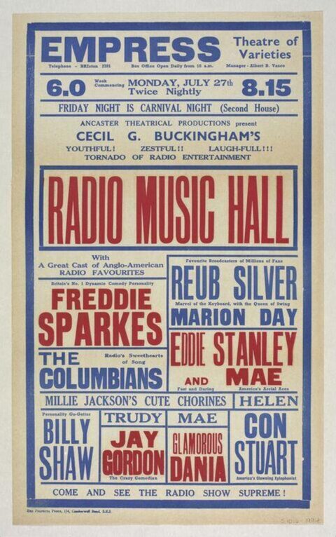 Vintage Radio Music Hall Theatre Poster