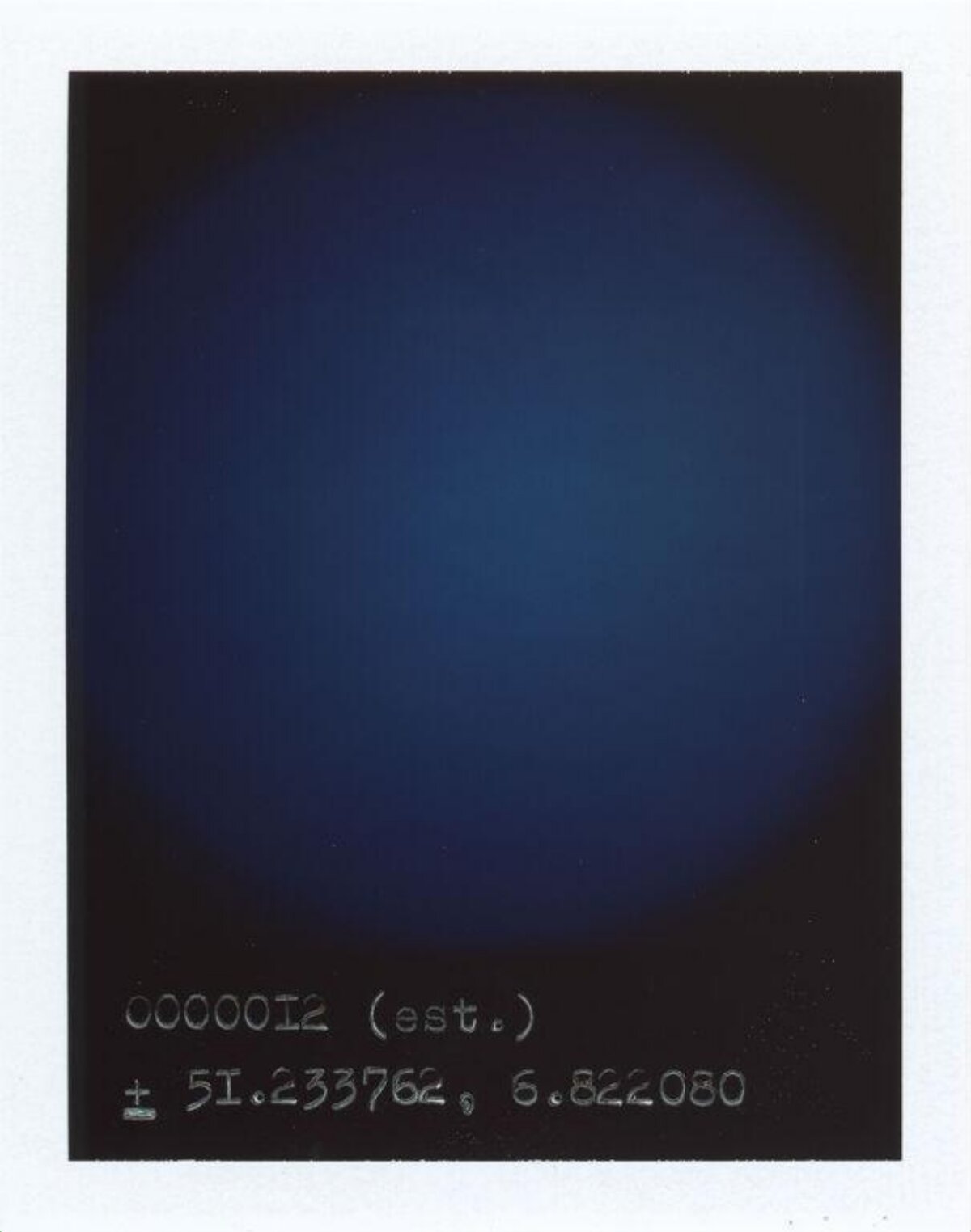 Handwritten Coordinate Dark Blue Polaroid — Gradient Backgrounds