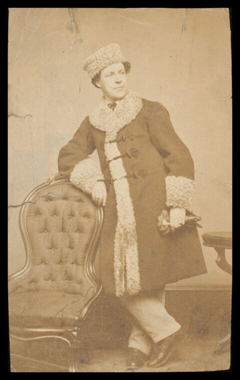Vintage Portrait of Man in Fur Coat